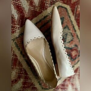 Coach cream leather studded flats size